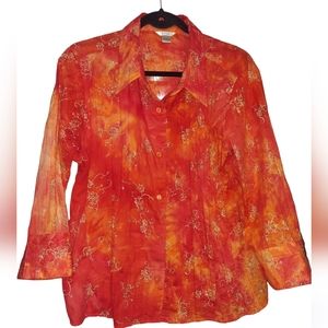 Orange Cream Blouse Sz XL